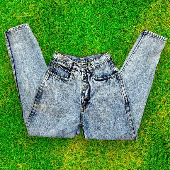 Vintage 80’s Rio By Stephen Mardon Acid Wash High Rise Tapered Mom Jeans 9 - Picture 1 of 7